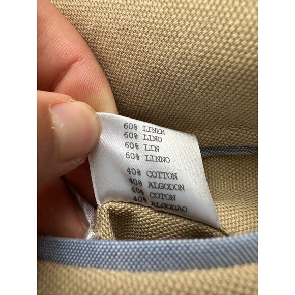 GANT Linen Cotton Unstructured Two Button Blazer Beige Tan Wedding Men's Size 52 - Picture 11 of 11